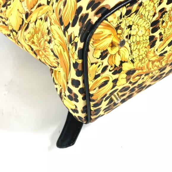 VERSACE vintage Leopard print leopard bag Backpack PVC/Leather yellow/Black main image 14